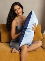 [DarkBlue+LightBlue] SilkSilky  19Momme Pillowcase 002