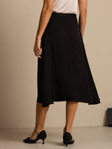 [Black] SilkSilky  19Momme Silk Skirt 002