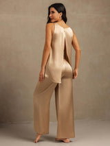 [Champagne] SilkSilky  Sleeveless Women's Pajamas 001