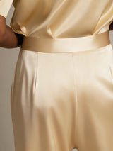 [Champagne] SilkSilky  19Momme Stretch Silk Charmeuse Women's Pants 005