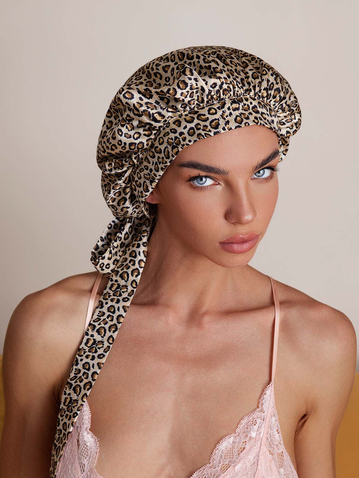 [Leopard] SilkSilky  Pure Silk Sleep Cap 005