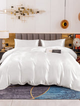 [White] SilkSilky  19Momme Bedding Set 001