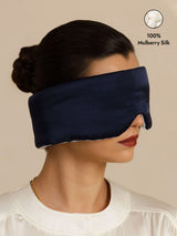 [DarkBlue+LightBlue] SilkSilky  Pure Silk Eye Mask 001