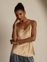 [Floral] SilkSilky  Spaghetti Strap V Neck Camisole Top 007