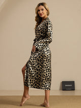 [Leopard] SilkSilky  Long Sleeve Women's Robe 003