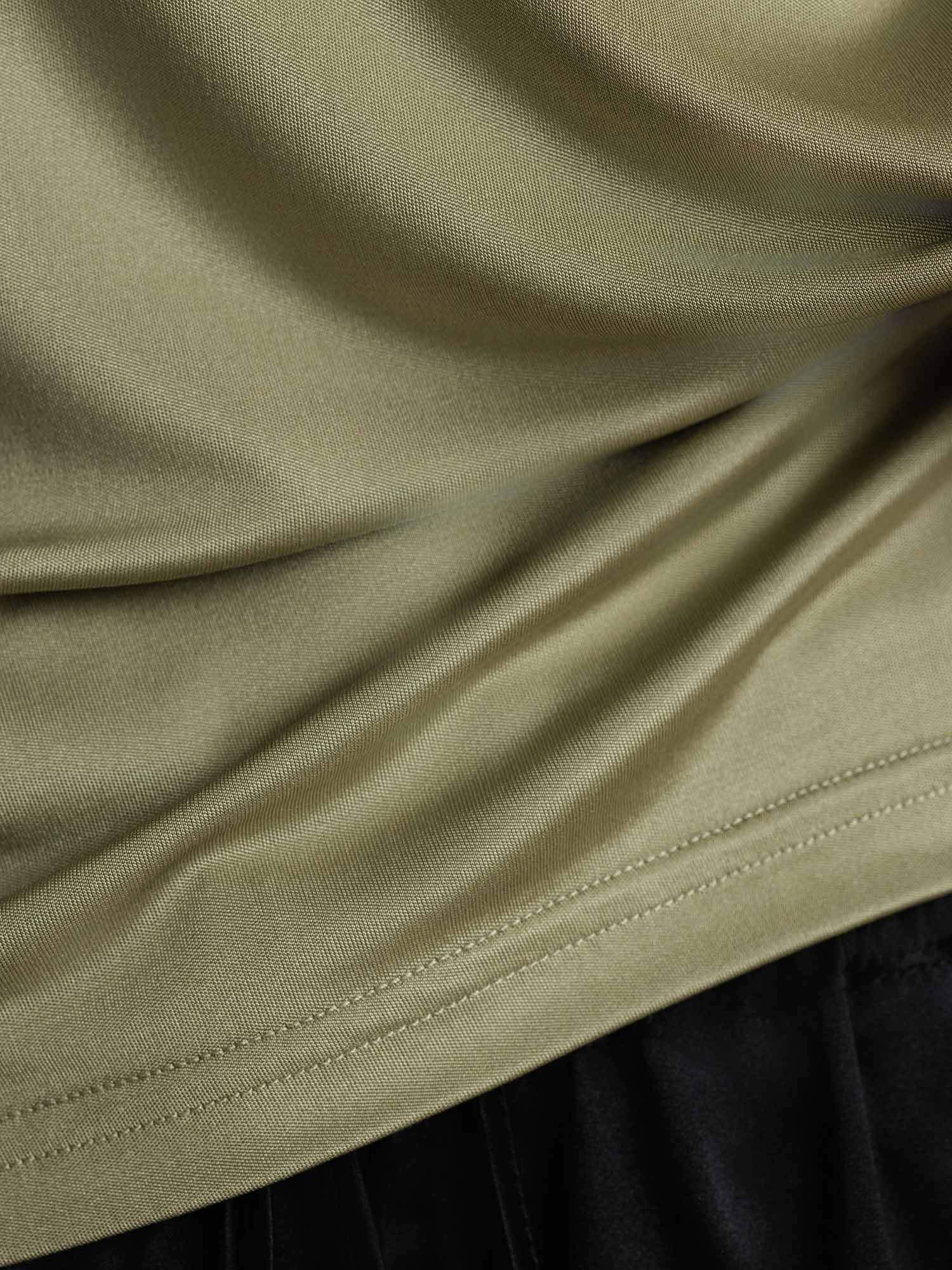 [Dried Herb] SilkSilky  Pure Silk Collar Women's T-Shirt 005