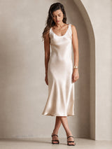 [Beige] SilkSilky  Sleeveless Dress 001