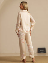 [Champagne] SilkSilky  Long Sleeve Lapel Collar Women's Pajamas 002