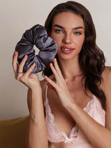 [Dark Gray] SilkSilky  Scrunchie 004
