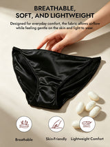[Black] SilkSilky  19Momme Stretch Silk Charmeuse Panty 003