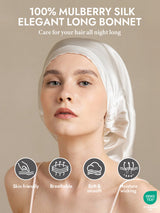 [White] SilkSilky  Pure Silk Sleep Cap 002