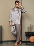 SilkSilky-US-Pure-Silk-Long-Sleeve-Lapel-Men's-Pajamas-Gray-002