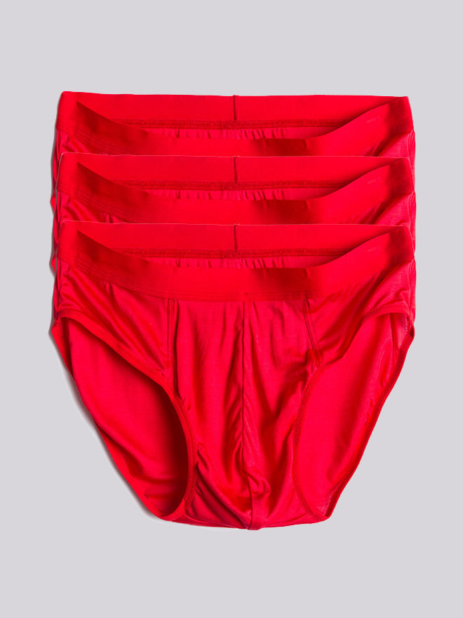 SilkSilky  Silk Knitted Mens Underwear Red 005