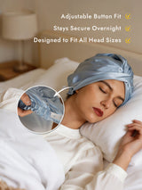 [Steel Blue] SilkSilky  22Momme Pure Silk Sleep Cap 002