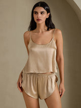 [Champagne Gold] SilkSilky  Spaghetti Strap Camisole Set 003
