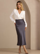 [Dark Gray] SilkSilky Skirt 001
