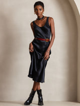[Black] SilkSilky  Sleeveless Scoop Neck Dress 001
