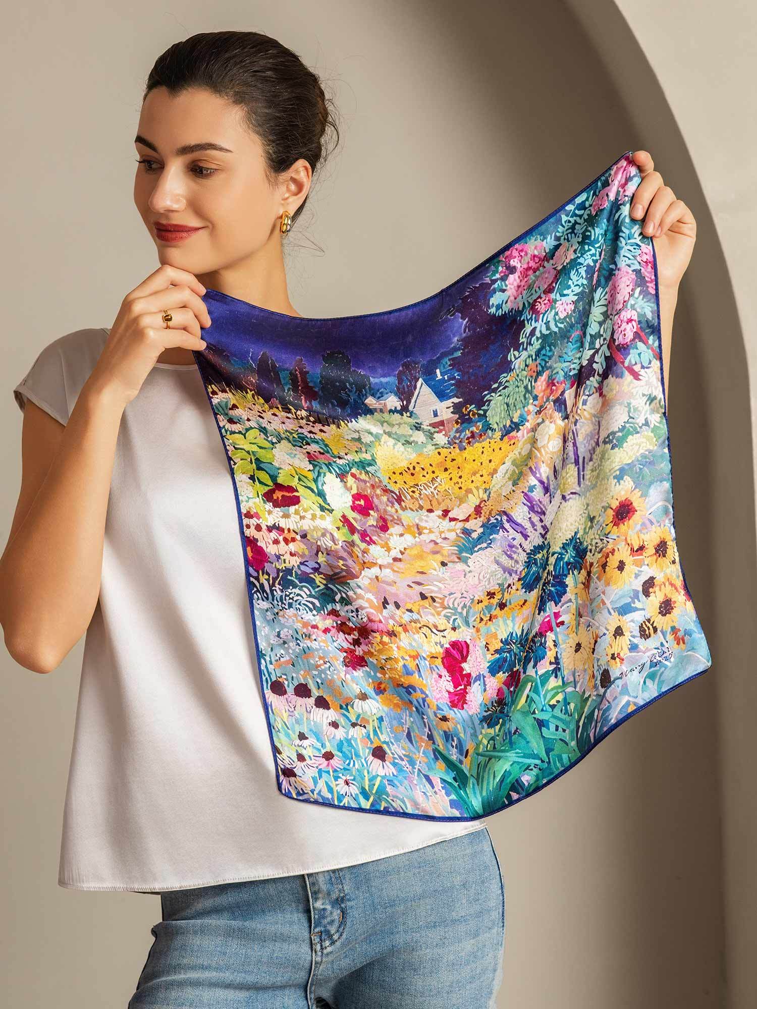[Multi] SilkSilky Pure Silk Scarf 001