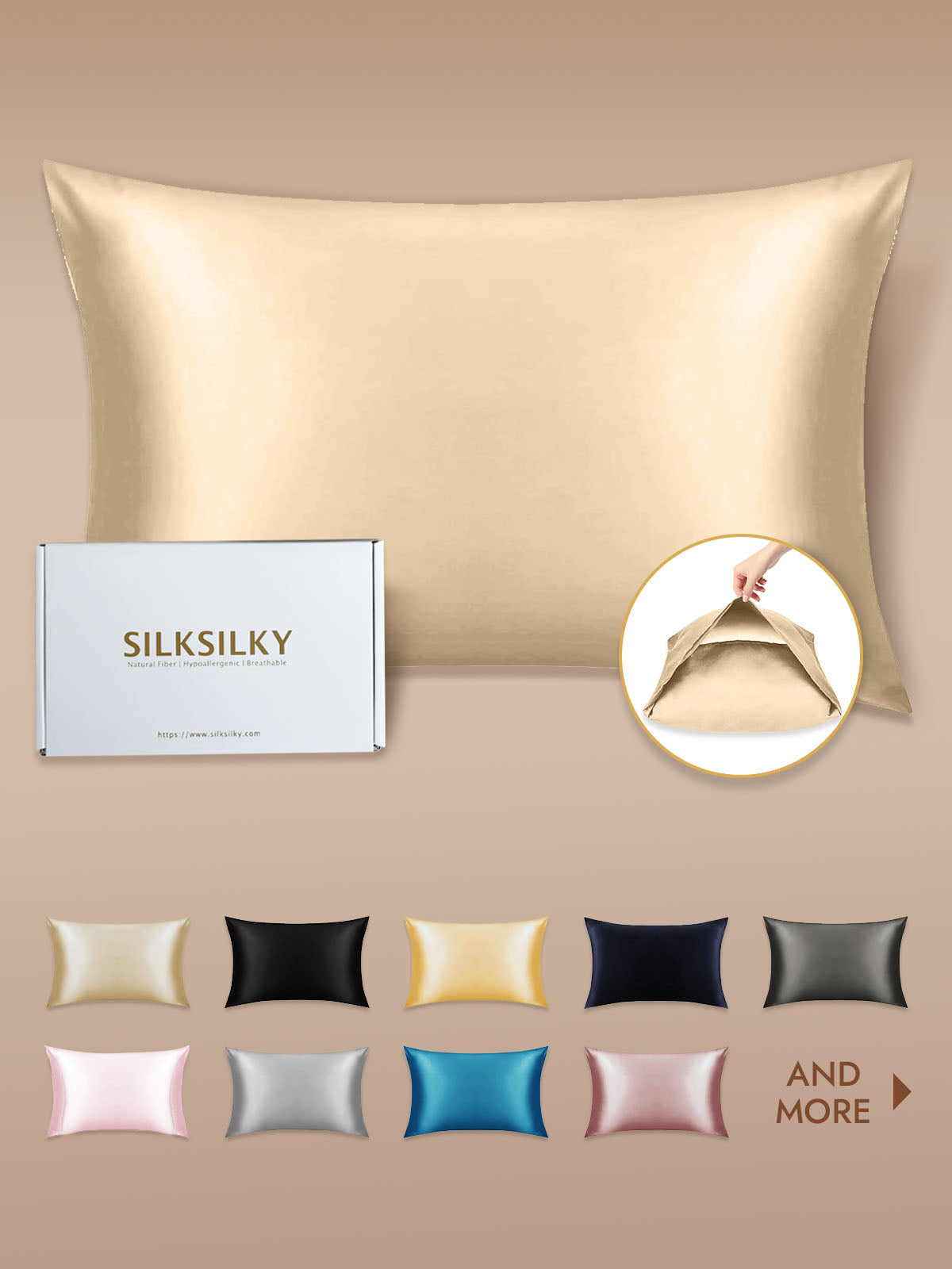 19Momme 100% Mulberry Silk Pillowcase - Envelope Closure