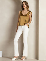 [Bronze] SilkSilky  Sleeveless V Neck Women's T-Shirt 003