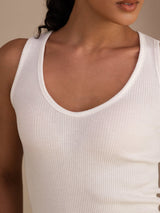 [White] SilkSilky Sleeveless Deep V Neck Camisole Top 005