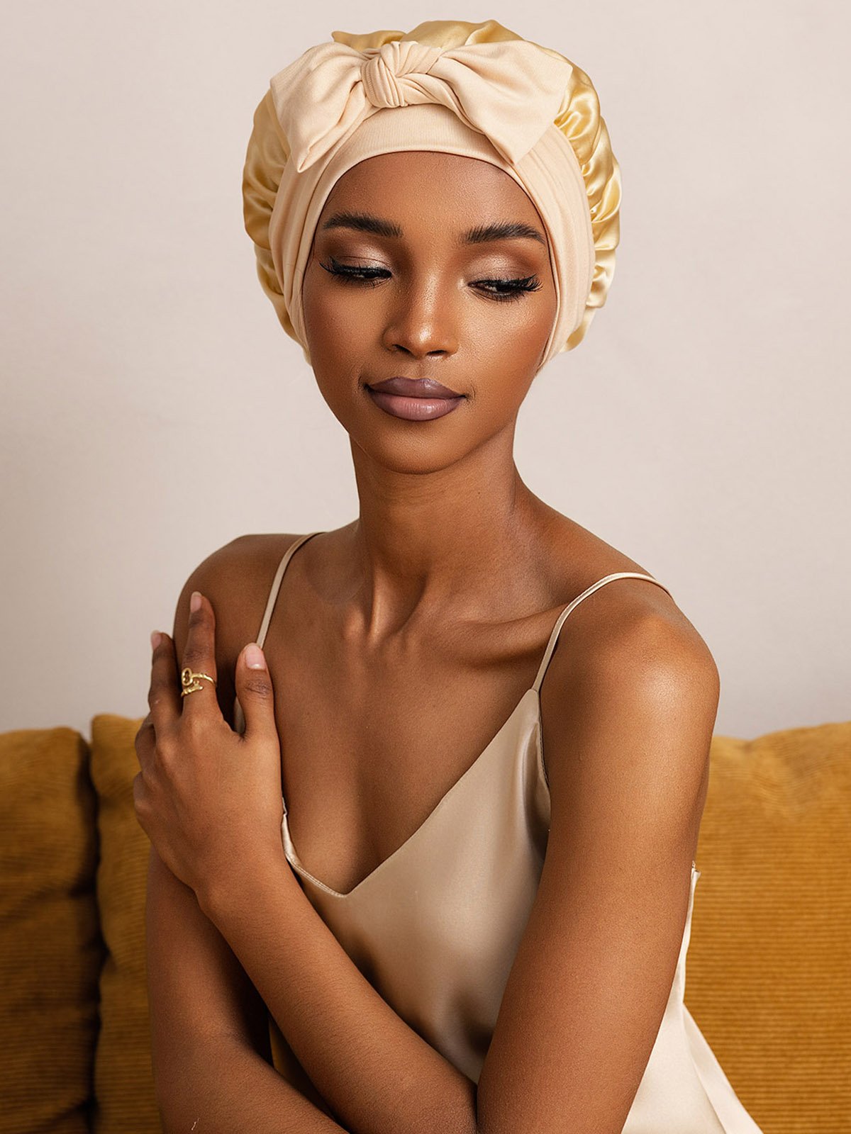 SilkSilky Pure Silk Sleep Cap Champagne 006