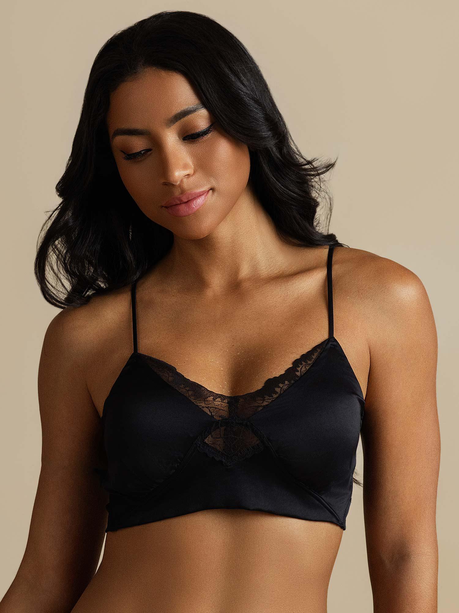 [Black] SilkSilky Pure Silk Bra 001