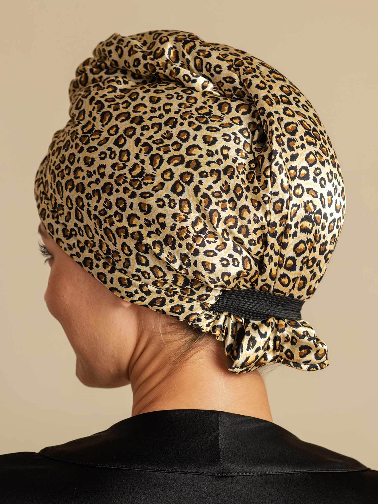 [Leopard] SilkSilky  Pure Silk Wrap Hair Towel Wrap 006,