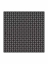 Black and white geometric pure silk square scarf with braided border, 90x90cm