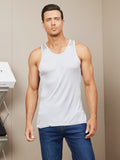 SilkSilky US Silk Knitted Sleeveless Round Neck Men's T Shirt LightGray 003