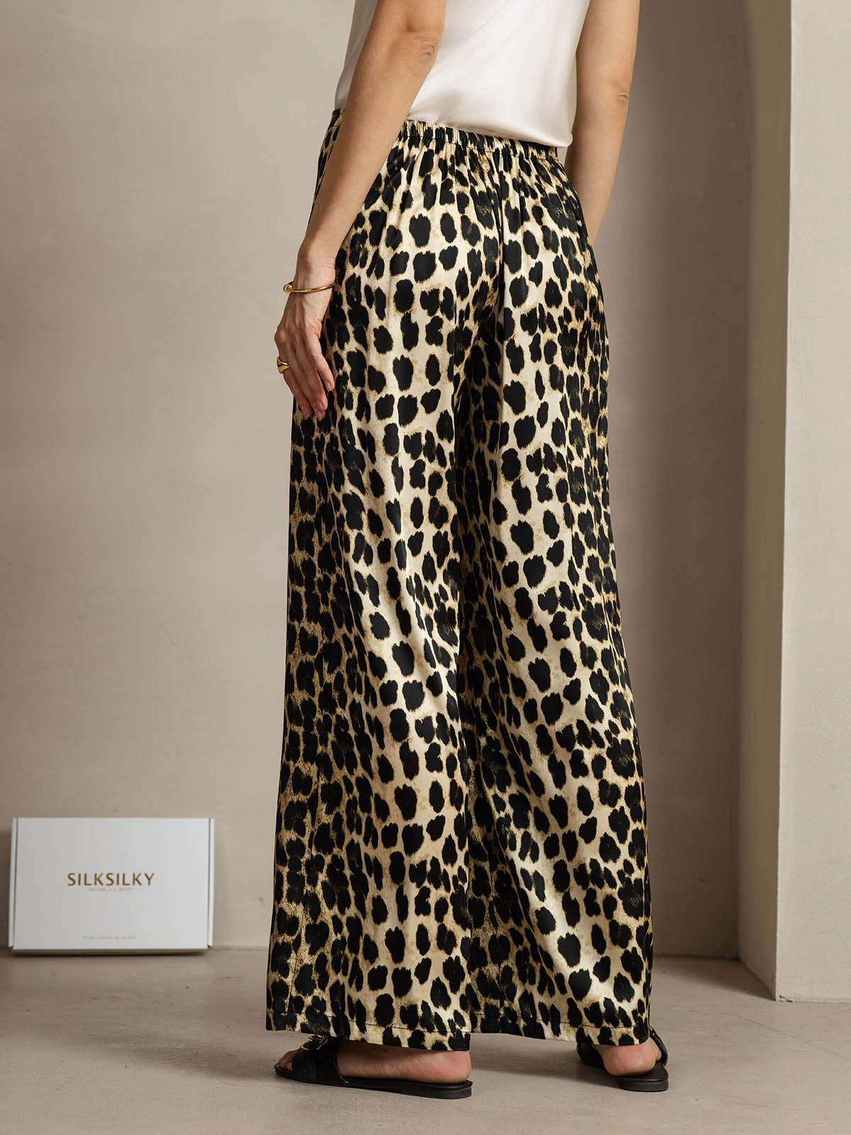 [Leopard] SilkSilky  19Momme Silk Womens Pants 002