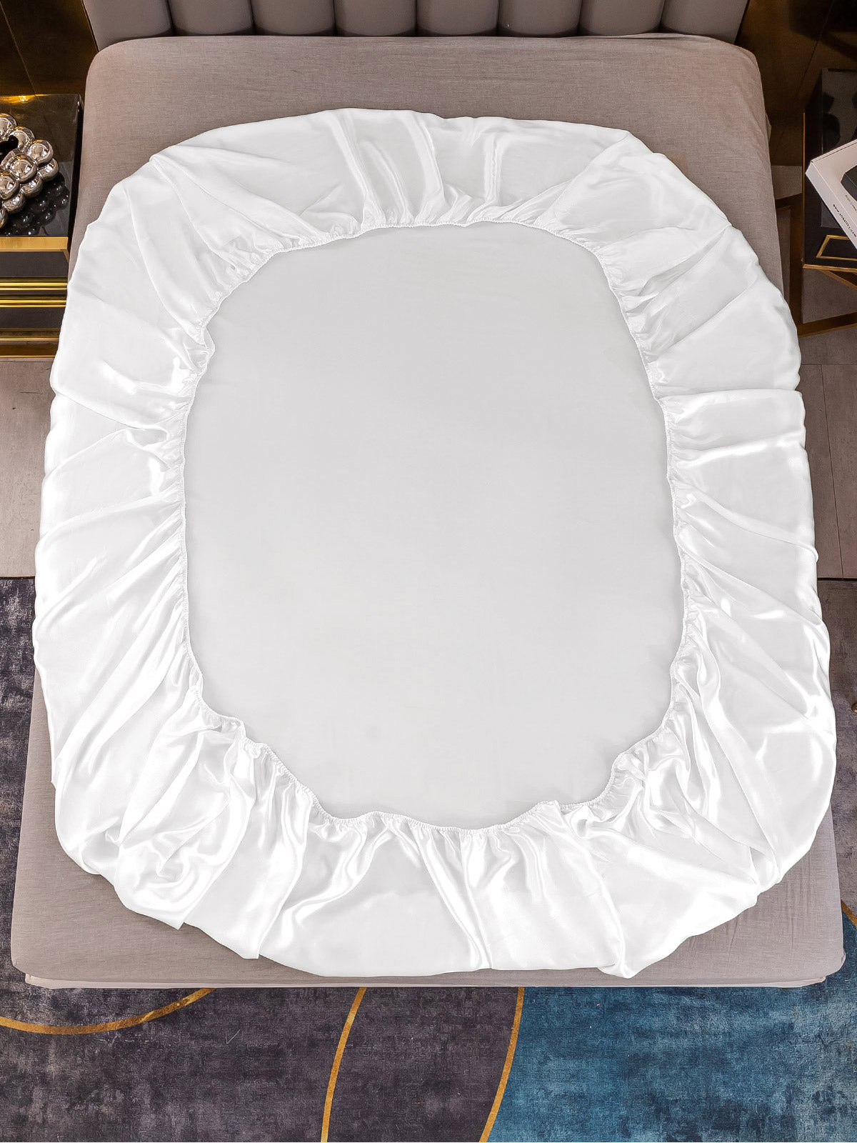 [White] SilkSilky  25Momme Pure Silk Bedding Set 003