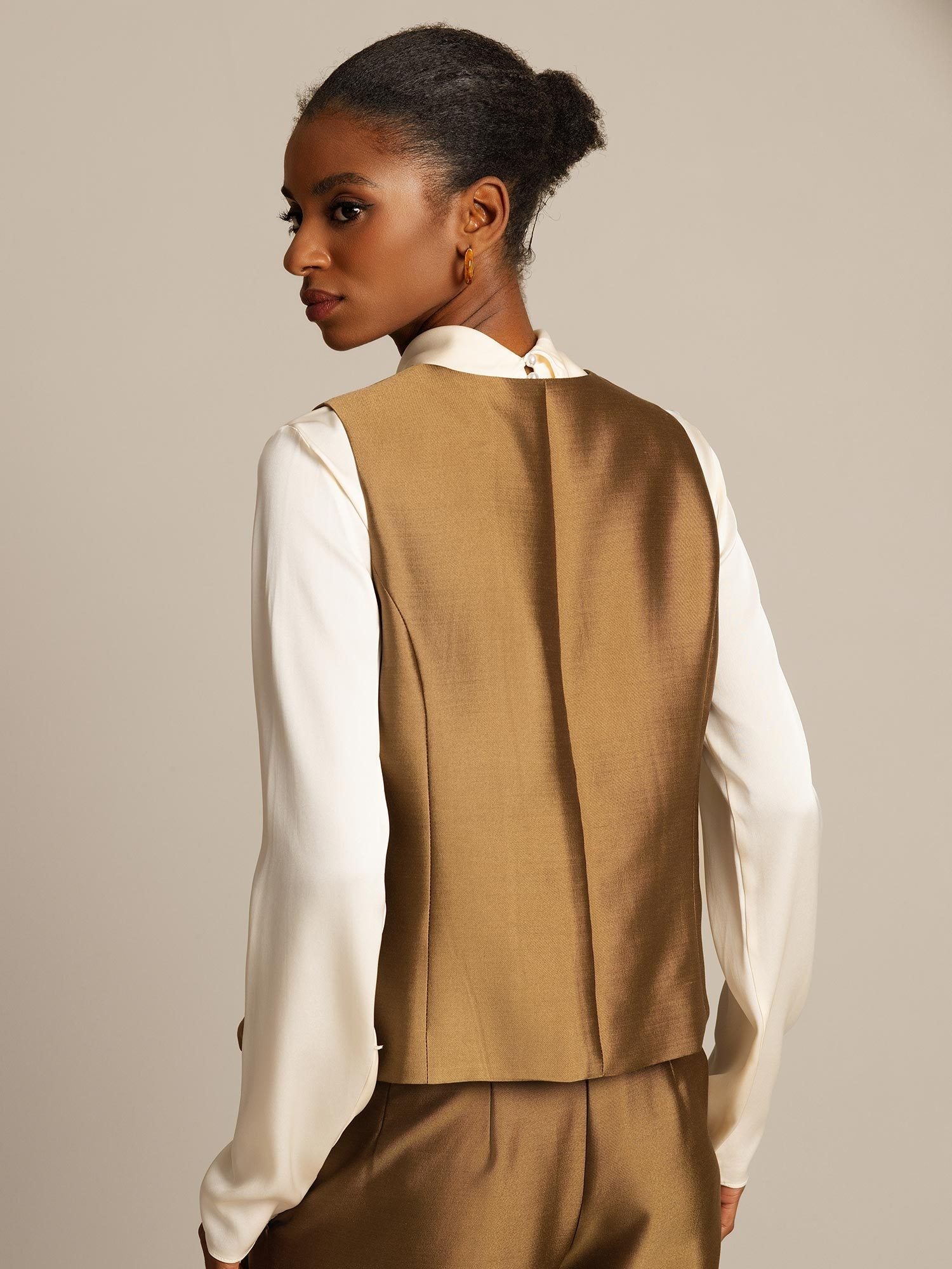 [Bronze] SilkSilky  32Momme Silk Womens Vest 002,