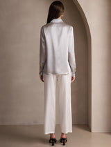 [Light Gray] SilkSilky  Long Sleeve Lapel Collar Women's Shirt 002