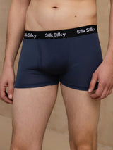[Dark Blue] SilkSilky 100% Silk Jersey Mens Underwear 005