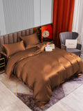 SilkSilky US 22Momme Pure Silk Bedding Set Coffee 002