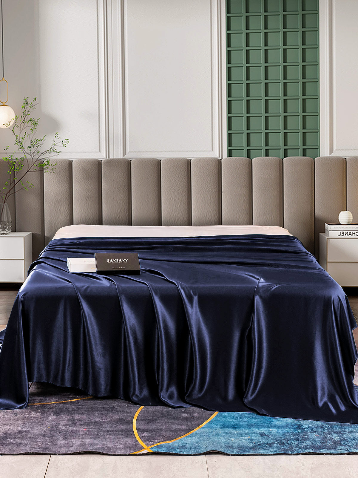 [Dark Blue] SilkSilky  25Momme Pure Silk Sheet 002