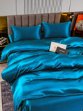 SilkSilky US 22Momme Pure Silk Bedding Set Teal 003