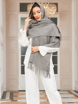 [Gray] SilkSilky  Wool Scarf 001