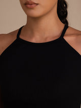 [Black] SilkSilky Sleeveless Crew Neck Camisole Top 006