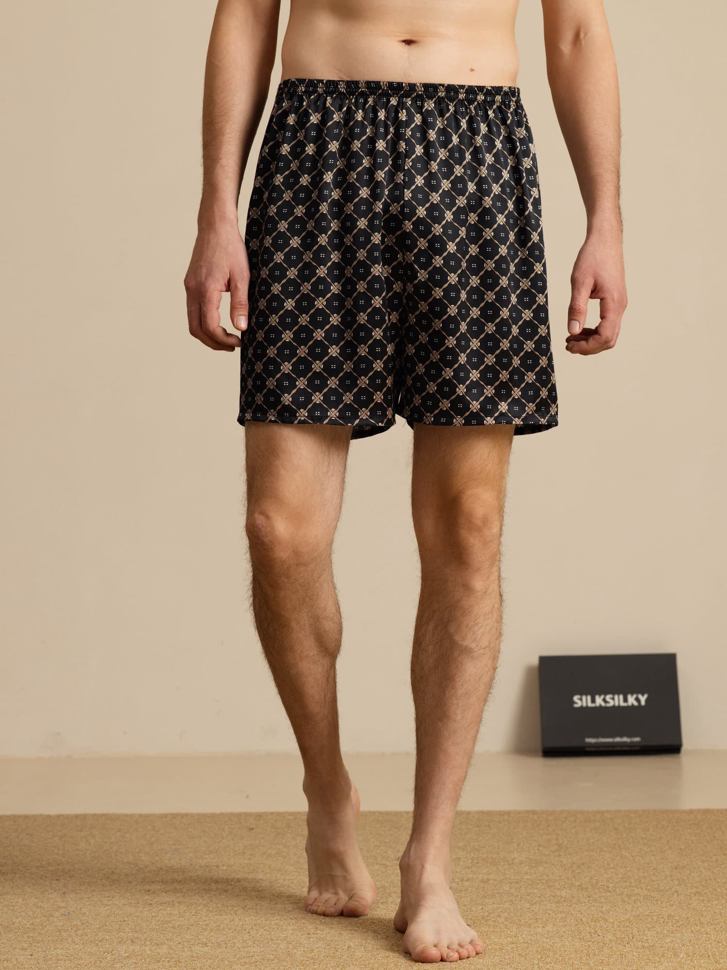 [Black Chain] SilkSilky  Men's Sleep Shorts 003