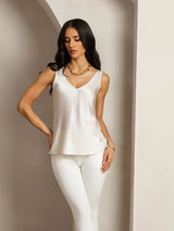 [Light Gray] SilkSilky  Sleeveless V Neck Camisole Top 005