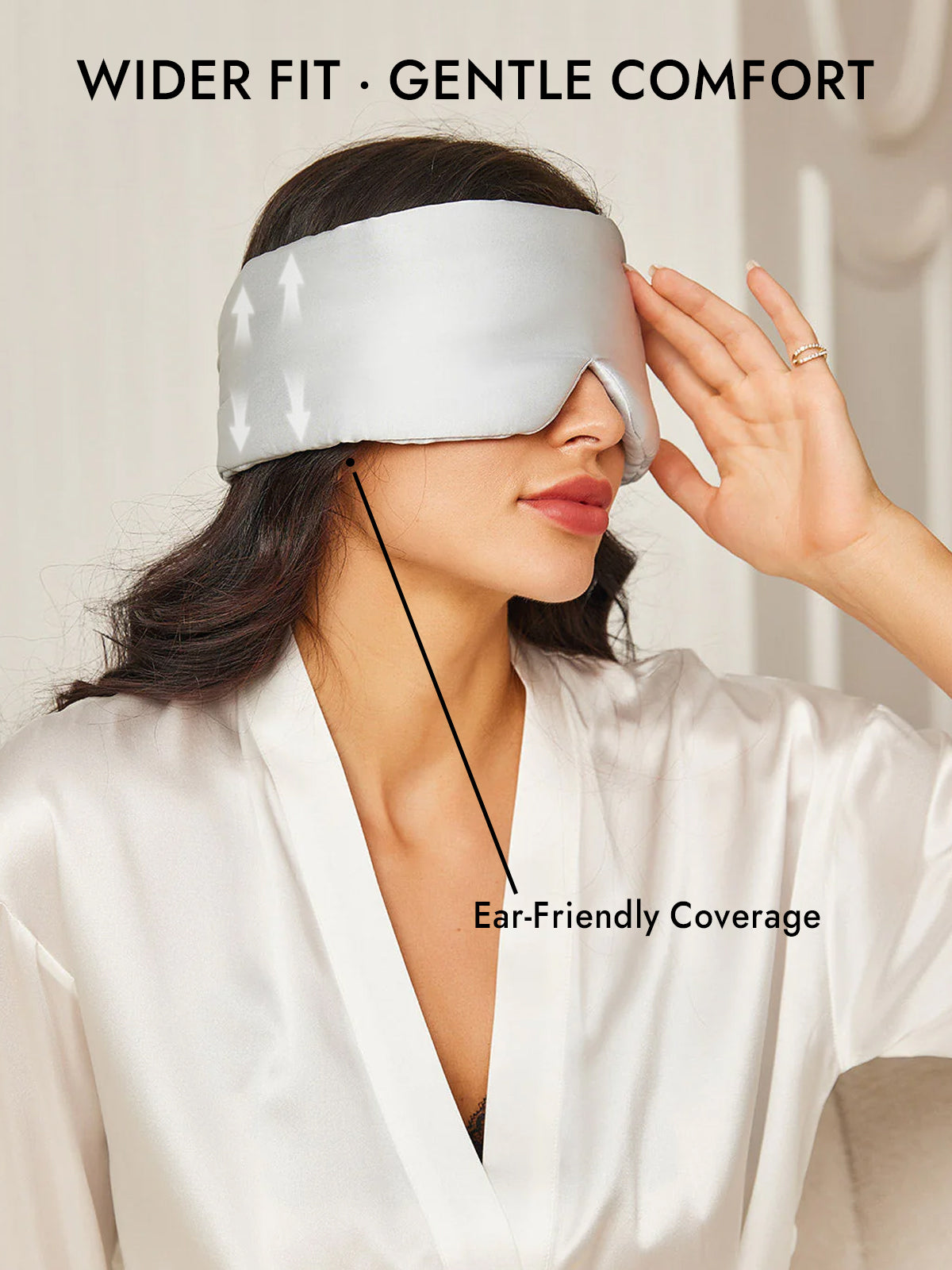 [Silver] SilkSilky  19Momme Pure Silk Eye Mask 005