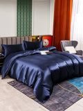 SilkSilky US 25Momme Pure Silk Bedding Set DarkBlue 003