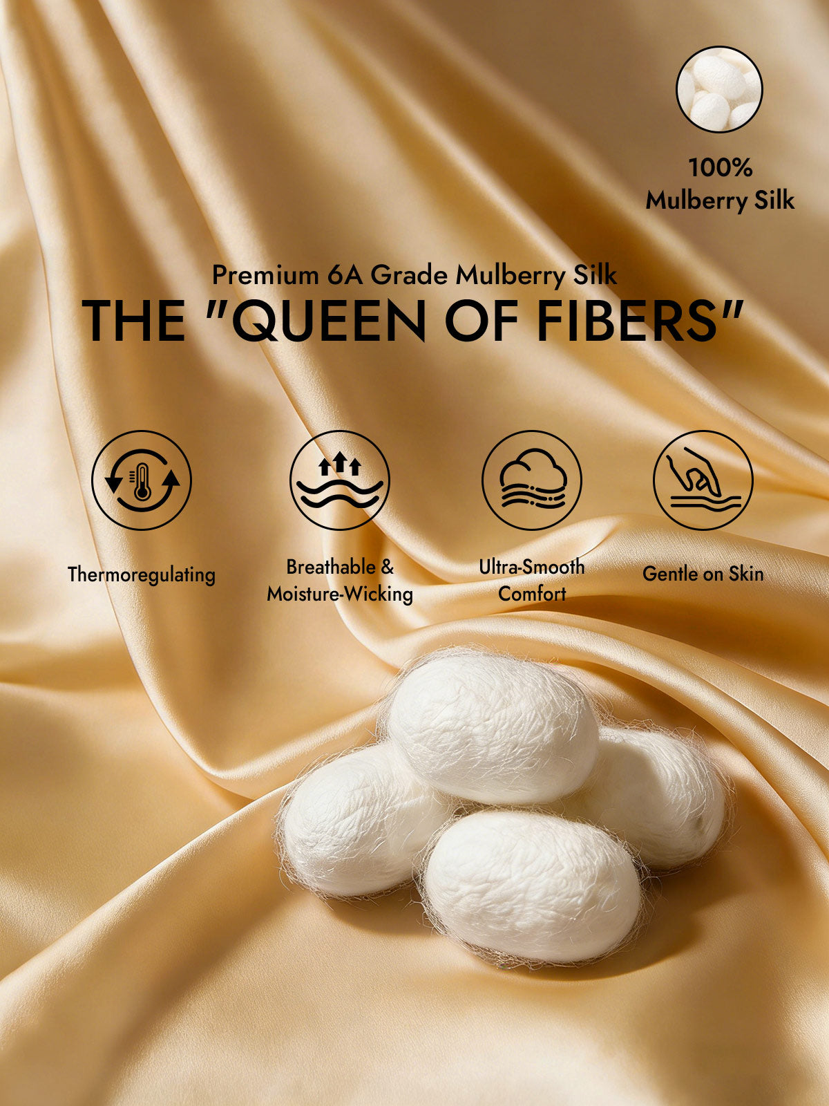 [Champagne] SilkSilky  19Momme Silk Bedding Set 002