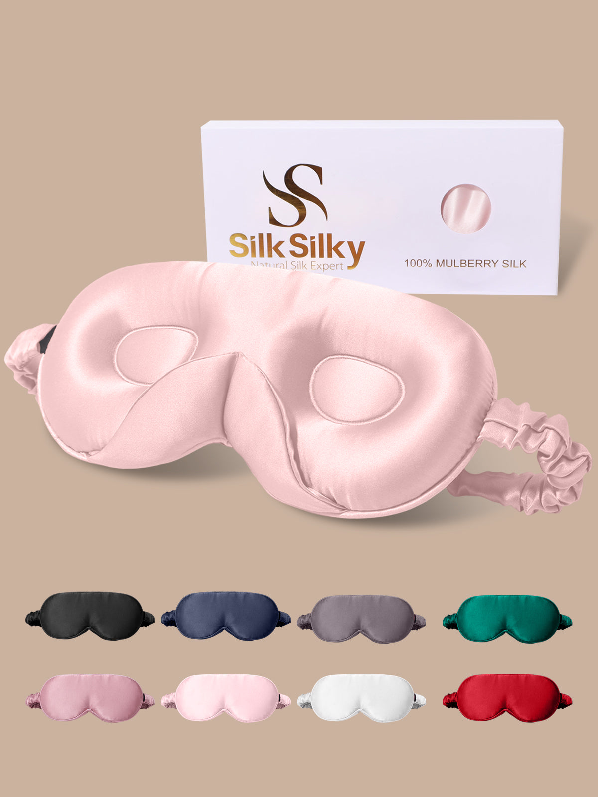 [Pink] SilkSilky  Pure Silk Eye Mask 001