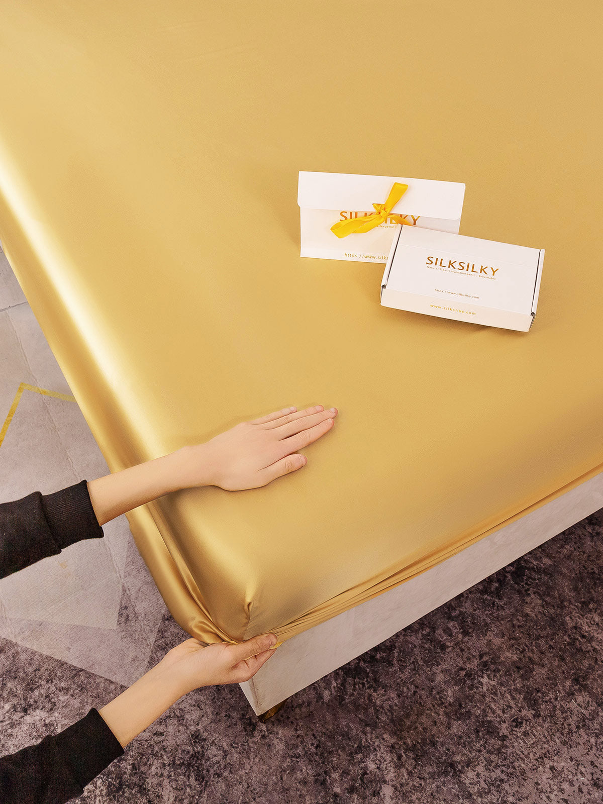 [Champagne] SilkSilky  25Momme Pure Silk Sheet 003