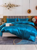 SilkSilky US 19Momme Pure Silk Bedding Set Teal 002