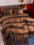 SilkSilky US 19Momme Pure Silk Bedding Set Coffee 003