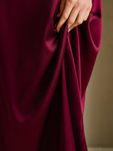 [Dark Red] SilkSilky  Short Sleeve Crew Neck Dress 005
